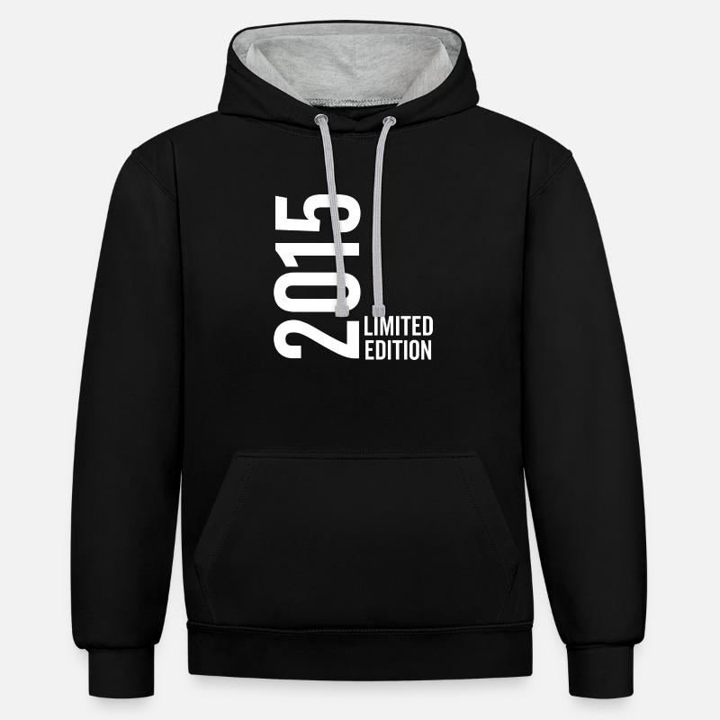 Édition limitée 2015 - Sweat à capuche contrasté - noir/gris chiné