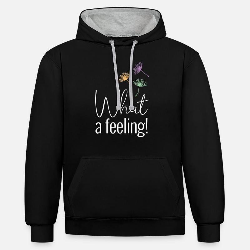Quel sentiment négatif - Sweat à capuche contrasté - noir/gris chiné