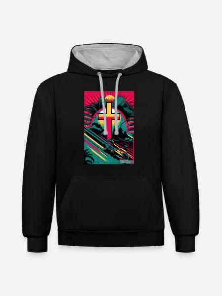 Easter Christianity Gift - Contrast hoodie - black/heather grey