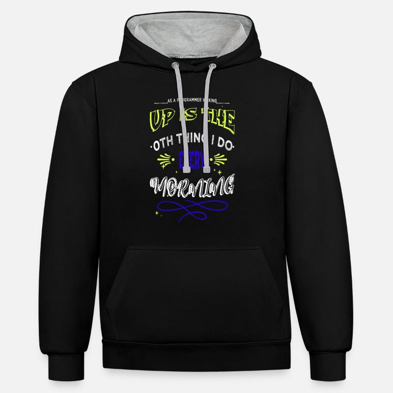 Computer Science Computer Statement - Contrast hoodie - black/heather grey