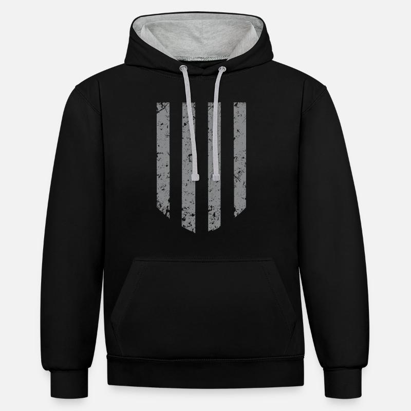 Fond à rayures - Gris - Sweat à capuche contrasté - noir/gris chiné