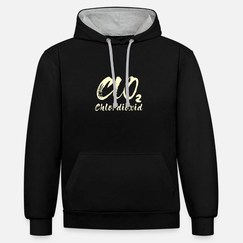 DIOXYDE DE CHLORE - Sweat à capuche contrasté - noir/gris chiné