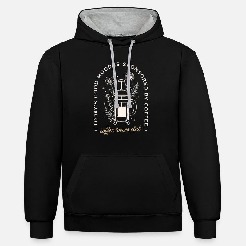Citation café de spécialité humour - Sweat à capuche contrasté - noir/gris chiné