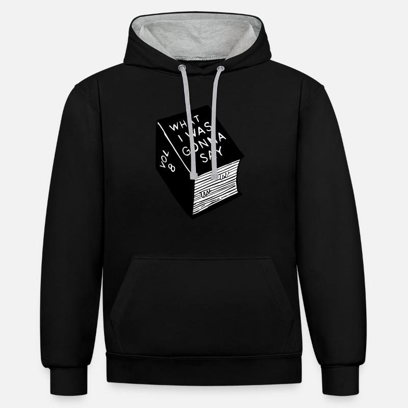 What_i_was_gonna_say - Sweat à capuche contrasté - noir/gris chiné