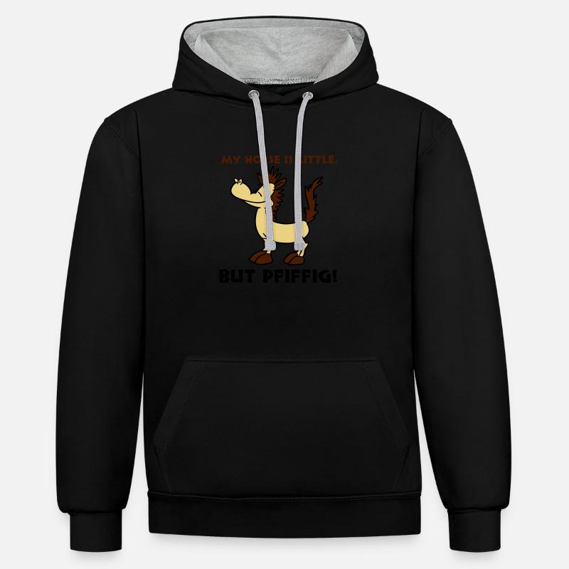Petit mais intelligent - Sweat à capuche contrasté - noir/gris chiné