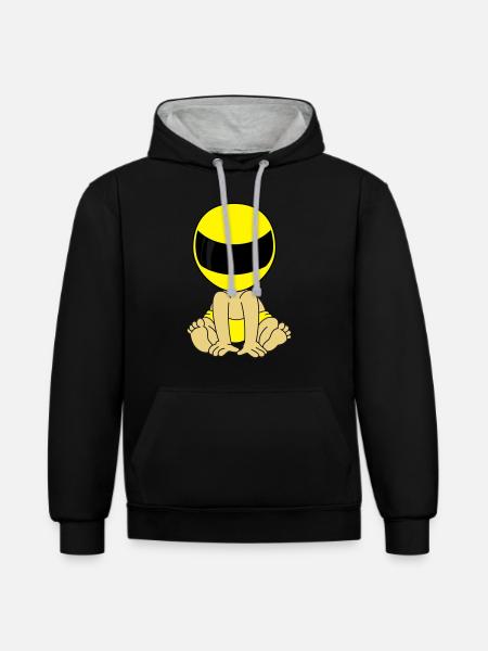Biker Baby - Kontrast-Hoodie - Schwarz/Grau meliert