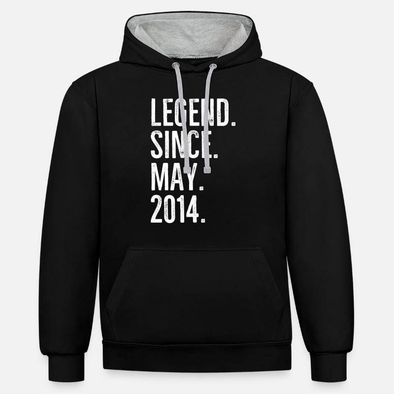 Légende depuis mai 2014 - Sweat à capuche contrasté - noir/gris chiné