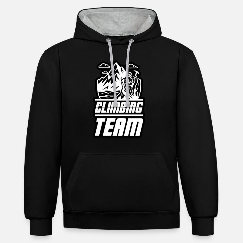 Équipe d’alpinisme - Sweat à capuche contrasté - noir/gris chiné
