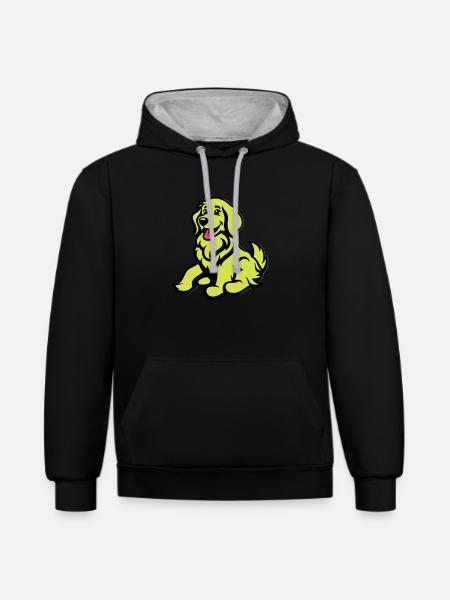 Dog Comic Animal - Contrast hoodie - black/heather grey