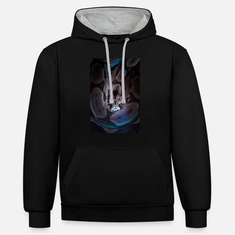 Le serpent - Sweat à capuche contrasté - noir/gris chiné