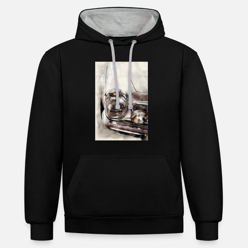 Pagode 280 SL W113 - Kontrast-Hoodie - Schwarz/Grau meliert