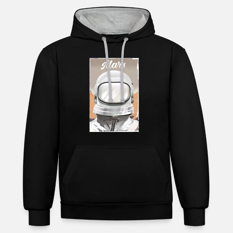 Mars Explorer Astronaute - Sweat à capuche contrasté - noir/gris chiné
