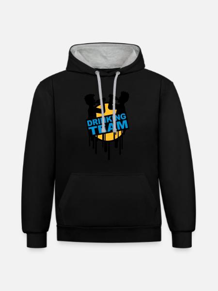 drinking_team_graffiti_stamp - Sweat à capuche contrasté - noir/gris chiné