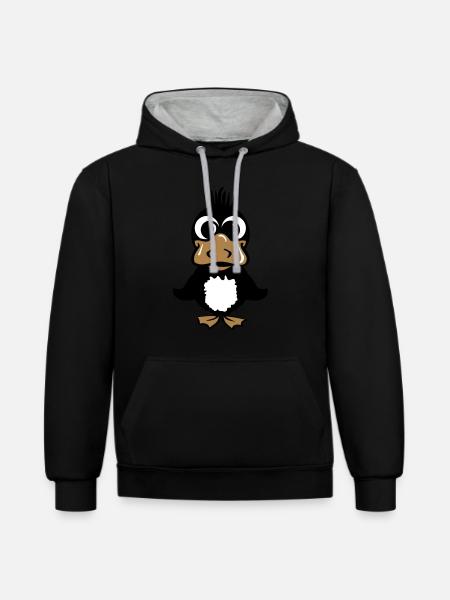 duck - Kontrast-Hoodie - Schwarz/Grau meliert