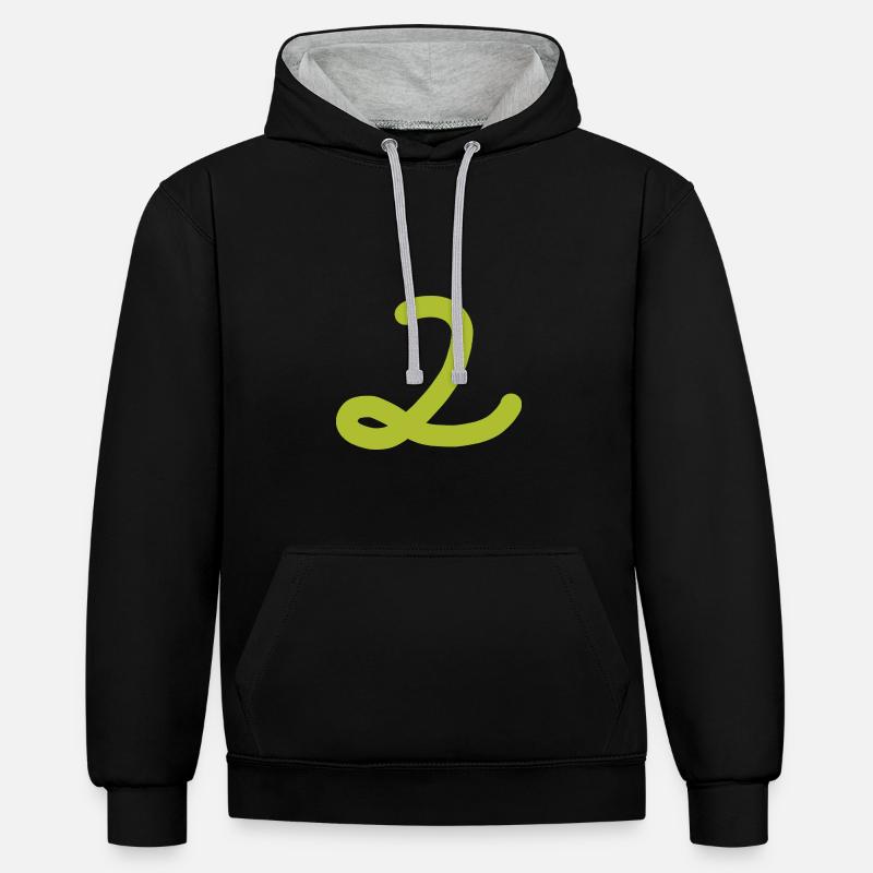 2 Numéro deux - Sweat à capuche contrasté - noir/gris chiné