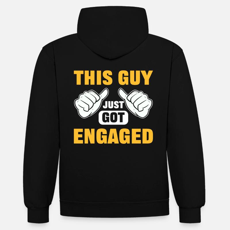 Ce gars vient de s’engager - Sweat à capuche contrasté - noir/gris chiné