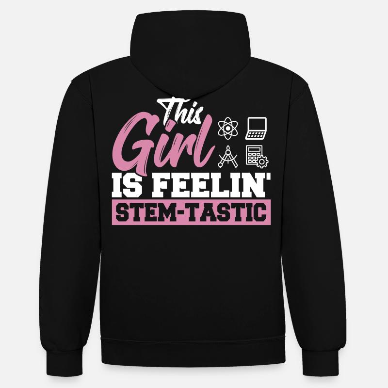 Steminist Science Technologie Mathématiques - Sweat à capuche contrasté - noir/gris chiné