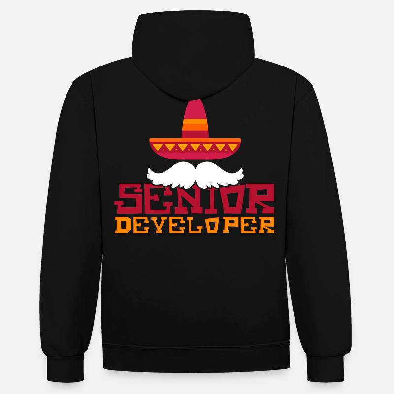 Senior Developer Programming Programmer - Kontrast-Hoodie - Schwarz/Grau meliert