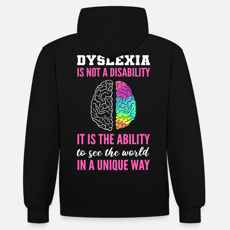 Dyslexie Conscience Dyslexie Guerrier - Sweat à capuche contrasté - noir/gris chiné