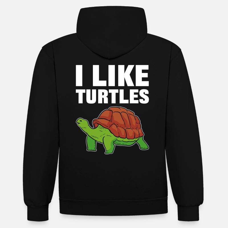J’aime Turtles Sea Turtle - Sweat à capuche contrasté - noir/gris chiné