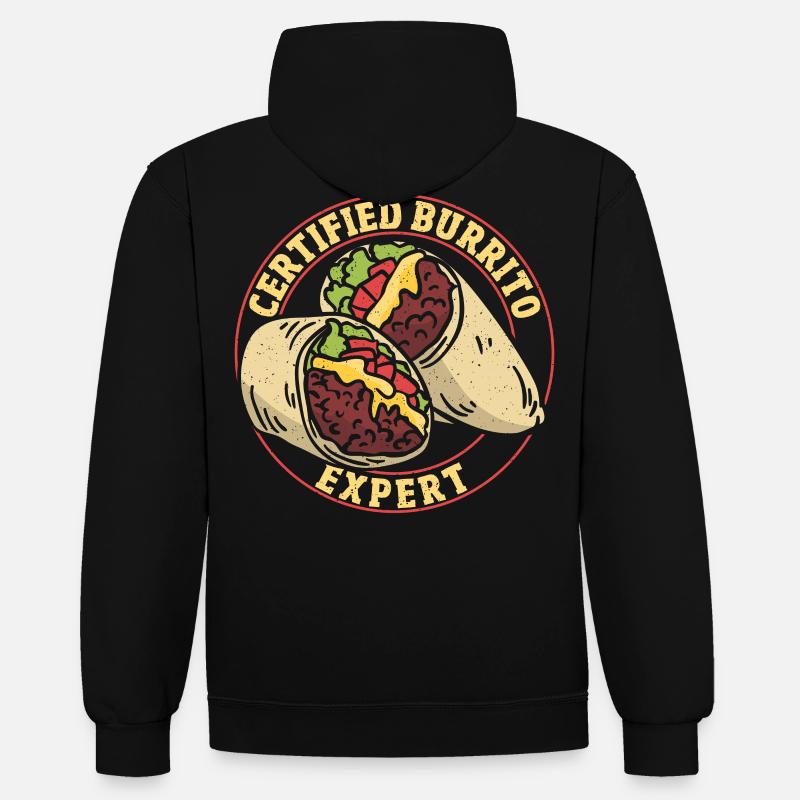 Burrito Expert certifié Burritos - Sweat à capuche contrasté - noir/gris chiné
