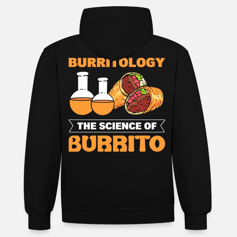 Burritologie La science du burrito - Sweat à capuche contrasté - noir/gris chiné