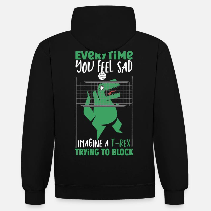 Chaque fois que vous êtes triste, vous demandez - Sweat à capuche contrasté - noir/gris chiné