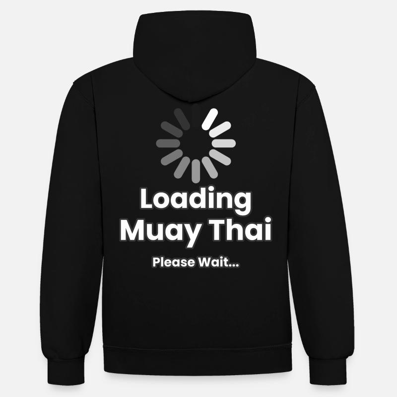 Loading Muay Thai Please Wait - Contrast hoodie - black/heather grey
