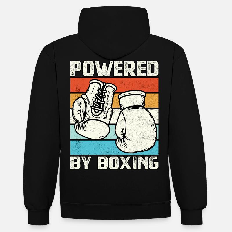 Propulsé par la boxe - Sweat à capuche contrasté - noir/gris chiné