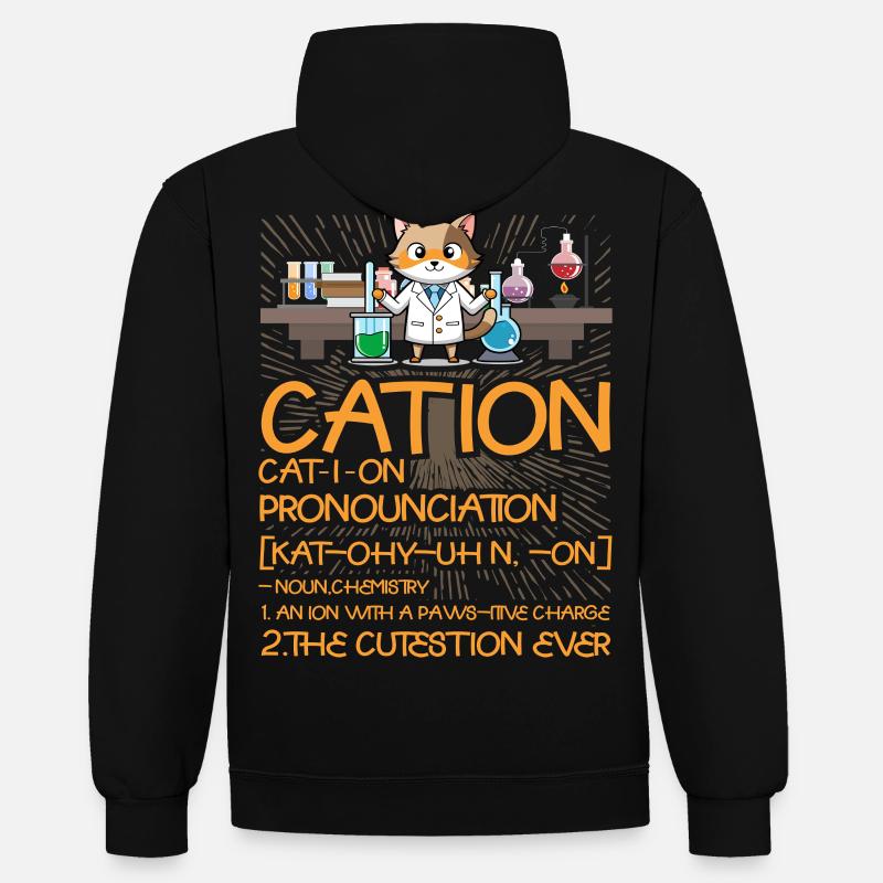 Cation - Sweat à capuche contrasté - noir/gris chiné