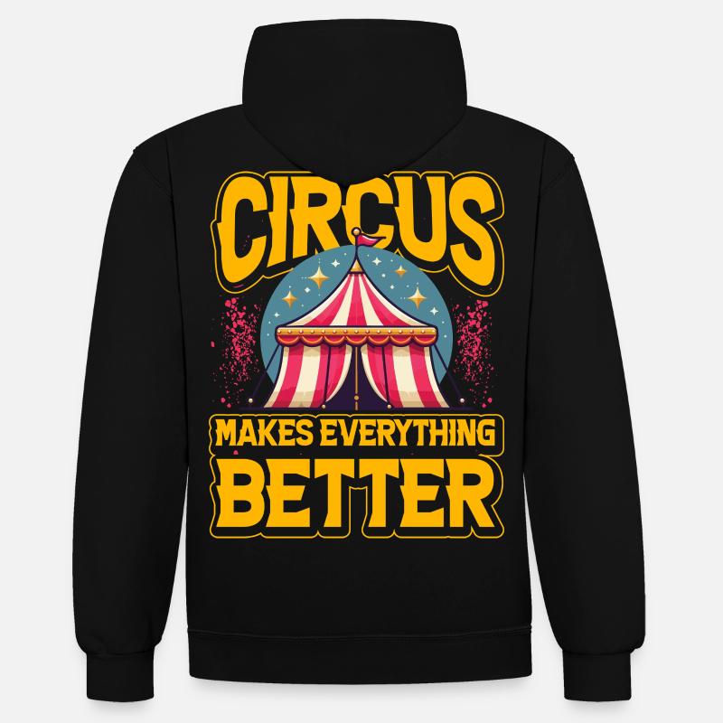 Le cirque rend tout meilleur - Sweat à capuche contrasté - noir/gris chiné