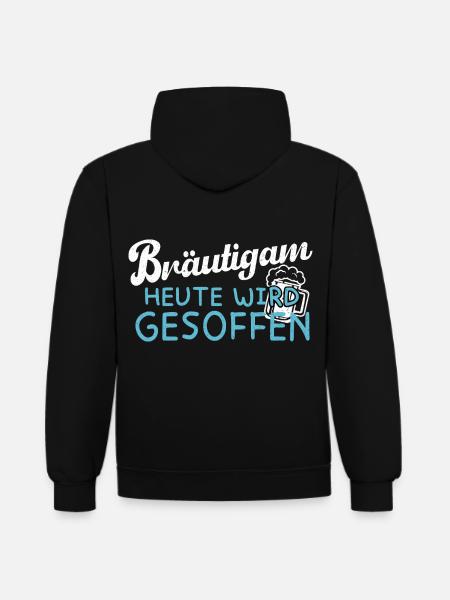 Bräutigam - Heute wird gesoffen - JGA - Kontrast-Hoodie - Schwarz/Grau meliert