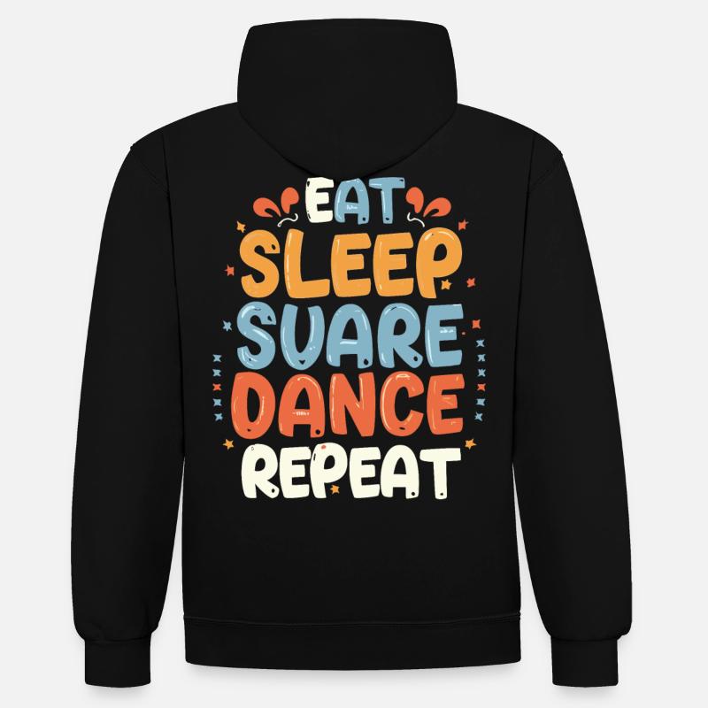 Eat Sleep Square Dance Repeat - Kontrast-Hoodie - undefined