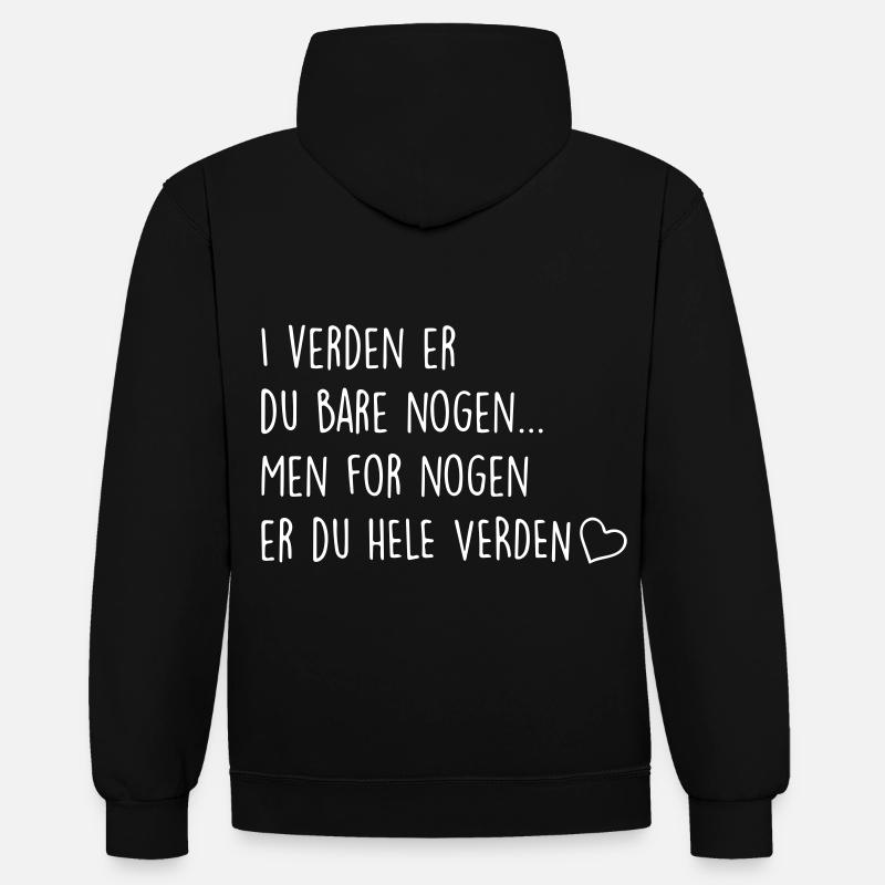 Devis - Sweat à capuche contrasté - noir/gris chiné