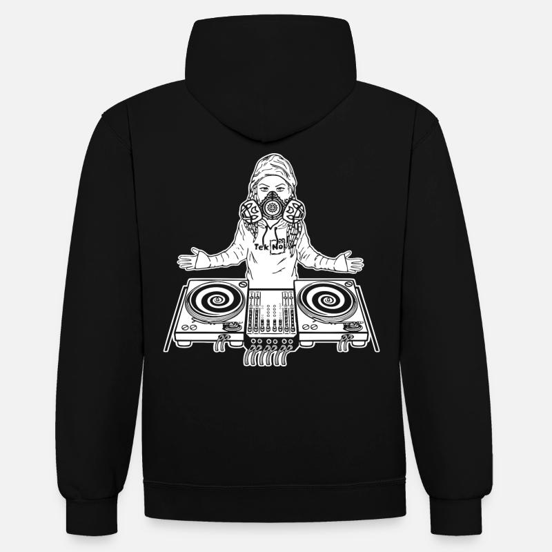 Tekno 23 Turntable - Sweat à capuche contrasté - noir/gris chiné