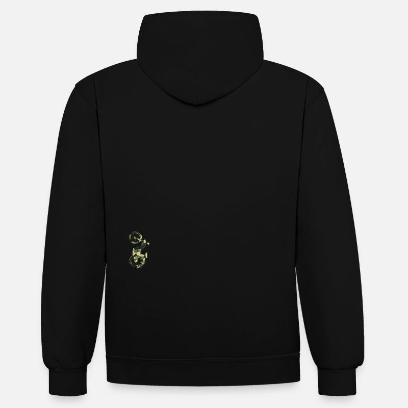 Mofa MV 50 camouflage - Sweat à capuche contrasté - noir/gris chiné