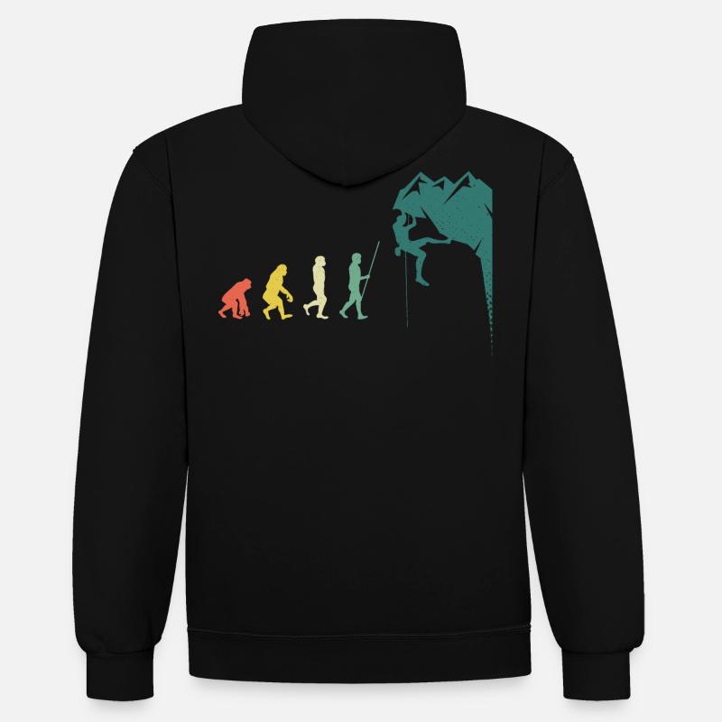 Boulderer Evolution Climbing Wall - Contrast hoodie - black/heather grey