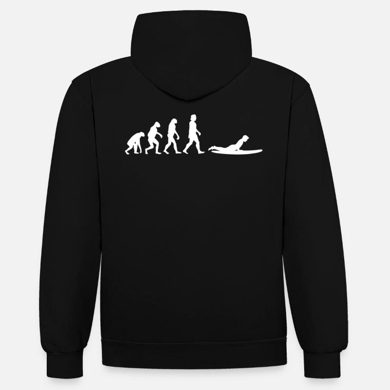 Évolution du surf - Sweat à capuche contrasté - noir/gris chiné
