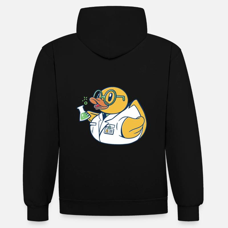 Scientifiques du canard baignant - Sweat à capuche contrasté - noir/gris chiné