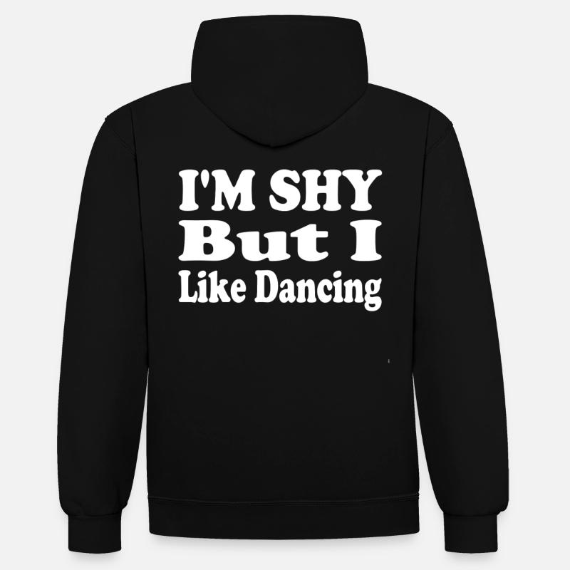 Timide Mais amour Danse - Sweat à capuche contrasté - noir/gris chiné