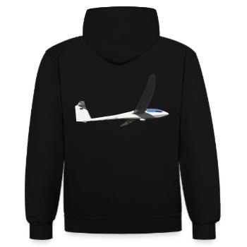 Planeur Pilote Planeur de vol Planeur - Sweat à capuche contrasté - noir/gris chiné - Dos - Anna (173cm)