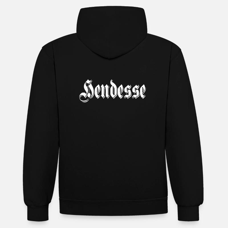 Glovesheim Hendesse - Sweat à capuche contrasté - noir/gris chiné