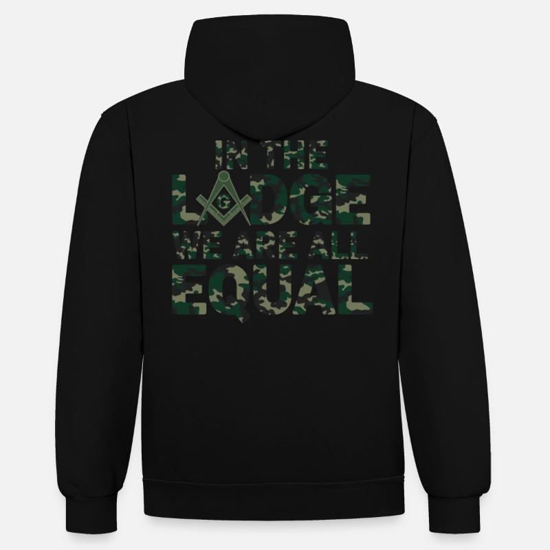 Maçon Maçon Maçon Camo Franc-maçon - Sweat à capuche contrasté - noir/gris chiné