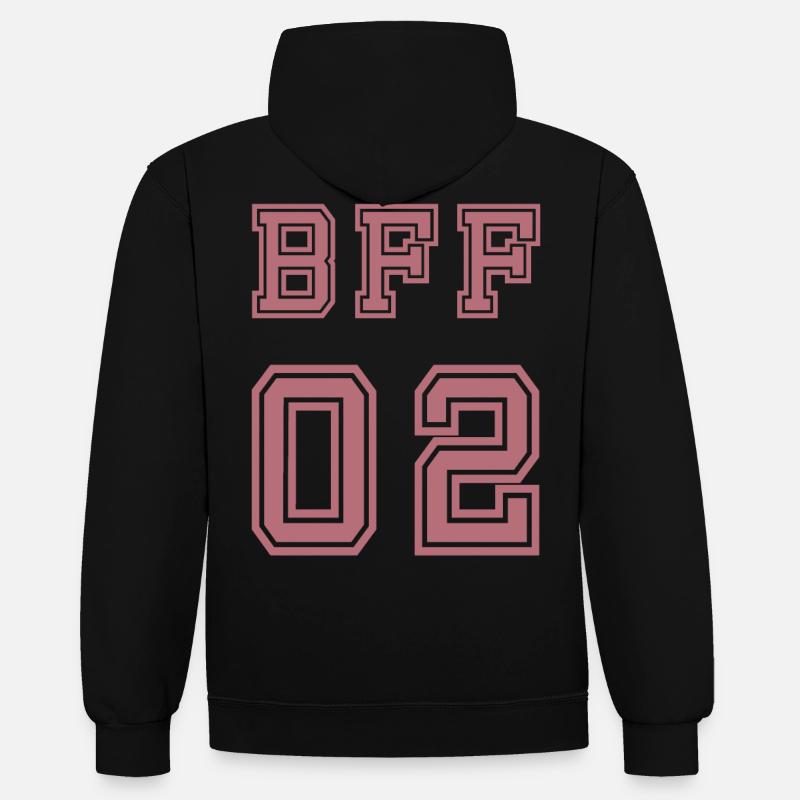 BFF - Sweat à capuche contrasté - noir/gris chiné