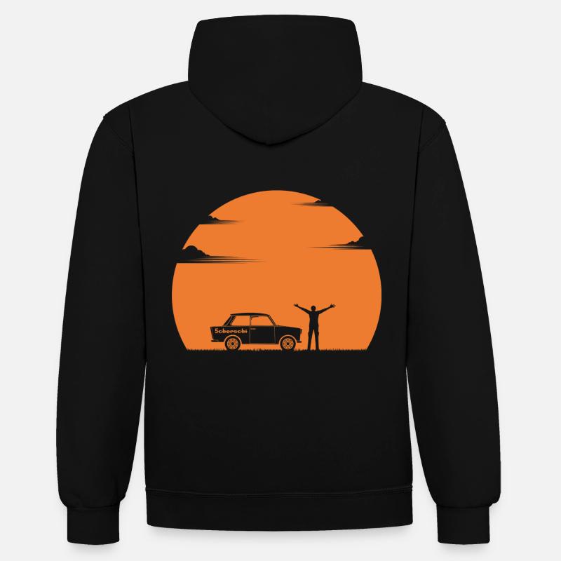 Coucher du soleil (Édition ) - Sweat à capuche contrasté - noir/gris chiné