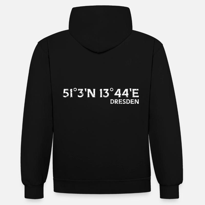 Coordonnées Souvenir de Dresde - Sweat à capuche contrasté - noir/gris chiné