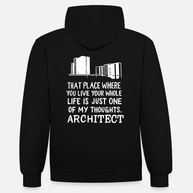 Définition de l’architecte - Sweat à capuche contrasté - noir/gris chiné