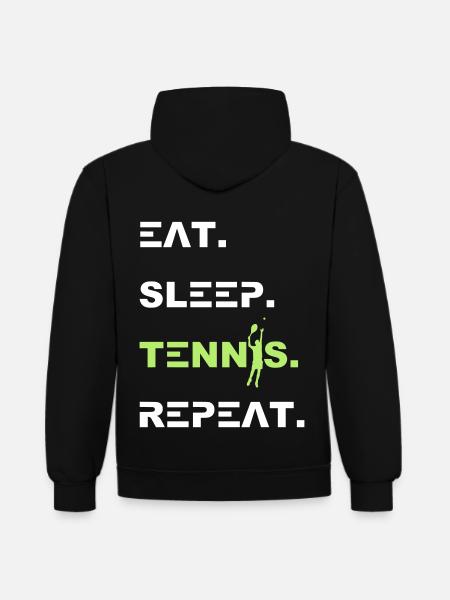 Tennis 2reborn - Contrast hoodie - black/heather grey