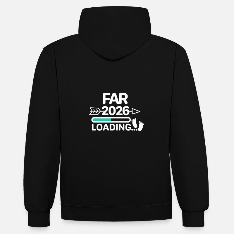 Papa 2026 danois - Sweat à capuche contrasté - noir/gris chiné