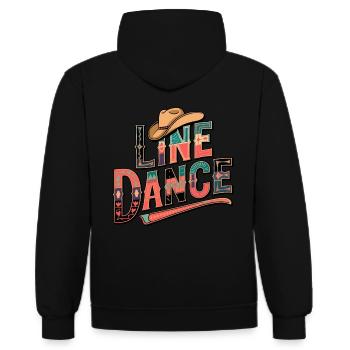 Line Dance Linedance mein Hobby - Kontrast-Hoodie - Schwarz/Grau meliert - Hinten - Anna (173cm)